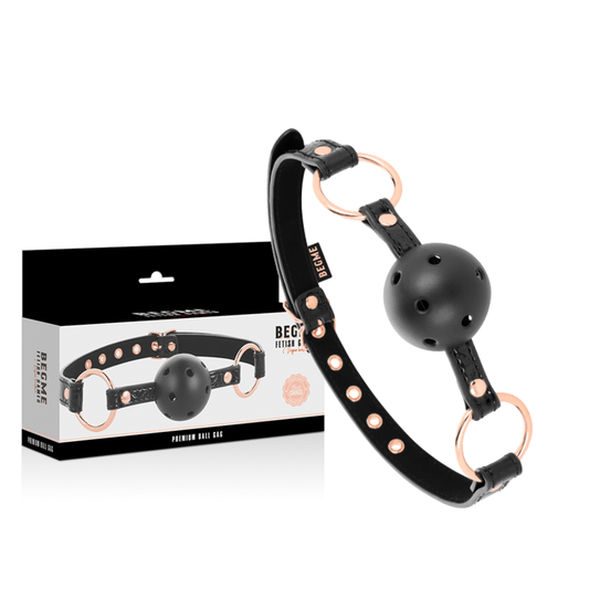 BEGME - BLACK EDITION BALL GAG VEGAN LEATHER - Kink&Play