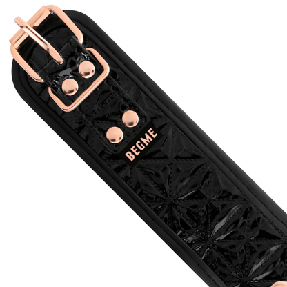 BEGME - BLACK EDITION COLLAR WITH NIPPLE CLAMPS WITH NEOPRENE LINING - Kink&Play