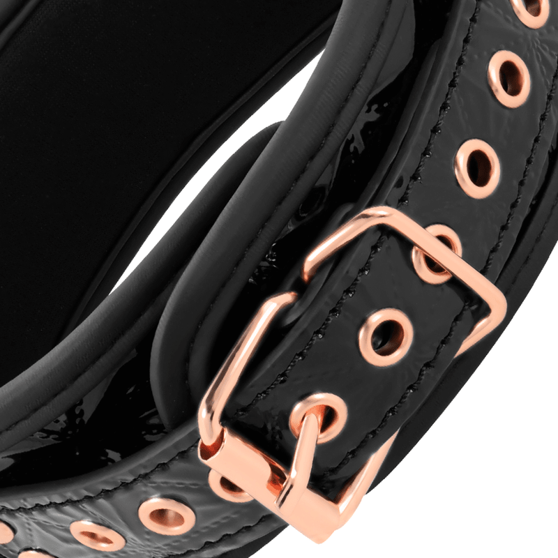 BEGME - BLACK EDITION COLLAR WITH NIPPLE CLAMPS WITH NEOPRENE LINING - Kink&Play