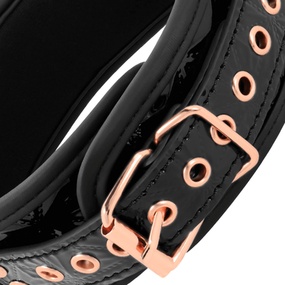 BEGME - BLACK EDITION COLLAR WITH NIPPLE CLAMPS WITH NEOPRENE LINING - Kink&Play