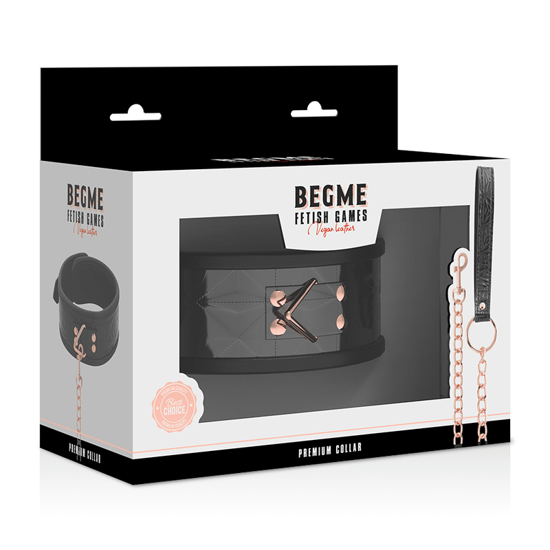 BEGME - BLACK EDITION PREMIUM VEGAN LEATHER COLLAR WITH NEOPRENE LINING - Kink&Play