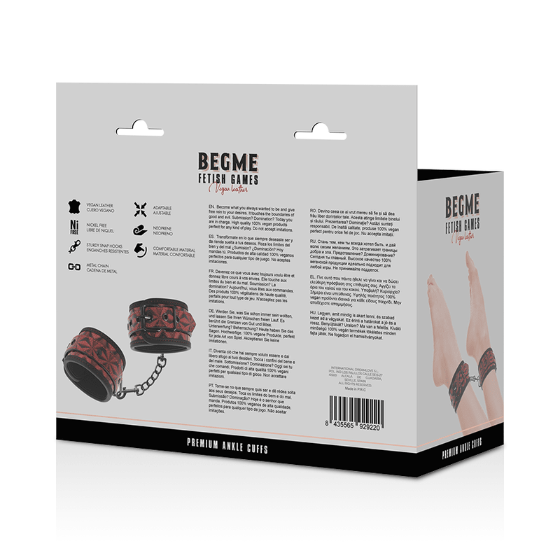 BEGME - RED EDITION PREMIUM ANKLE CUFFS WITH NEOPRENE LINING - Kink&Play