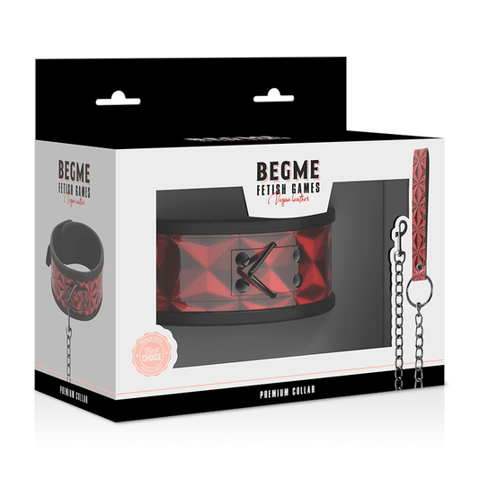 BEGME - RED EDITION PREMIUM VEGAN LEATHER COLLAR WITH NEOPRENE LINING - Kink&Play
