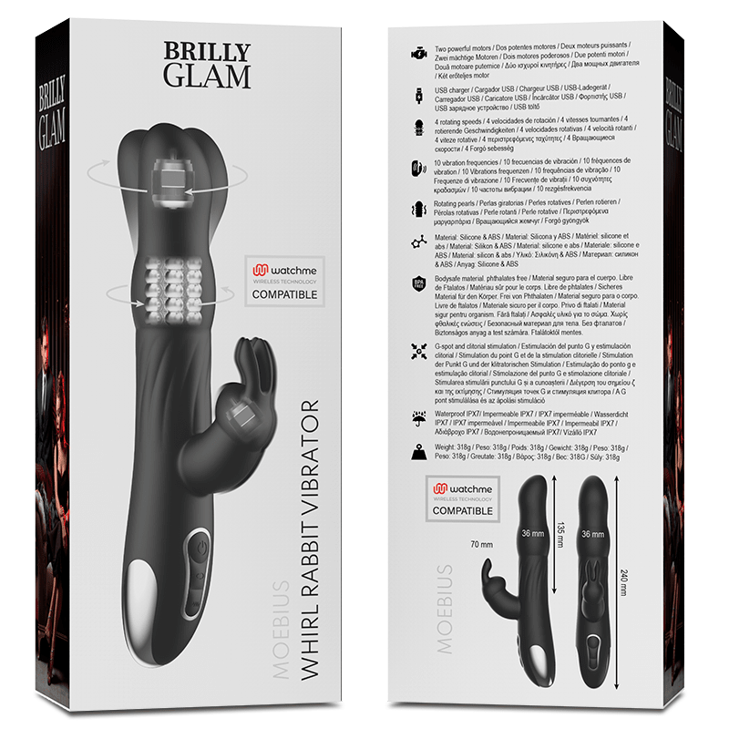 BRILLY GLAM - MOEBIUS RABBIT VIBRATOR & ROTATOR COMPATIBLE WITH WATCHME WIRELESS TECHNOLOGY - Kink&Play