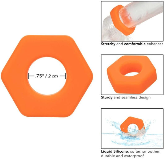 CALEXOTICS - ALPHA PROLONG SEXAGON RING ORANGE - Kink&Play