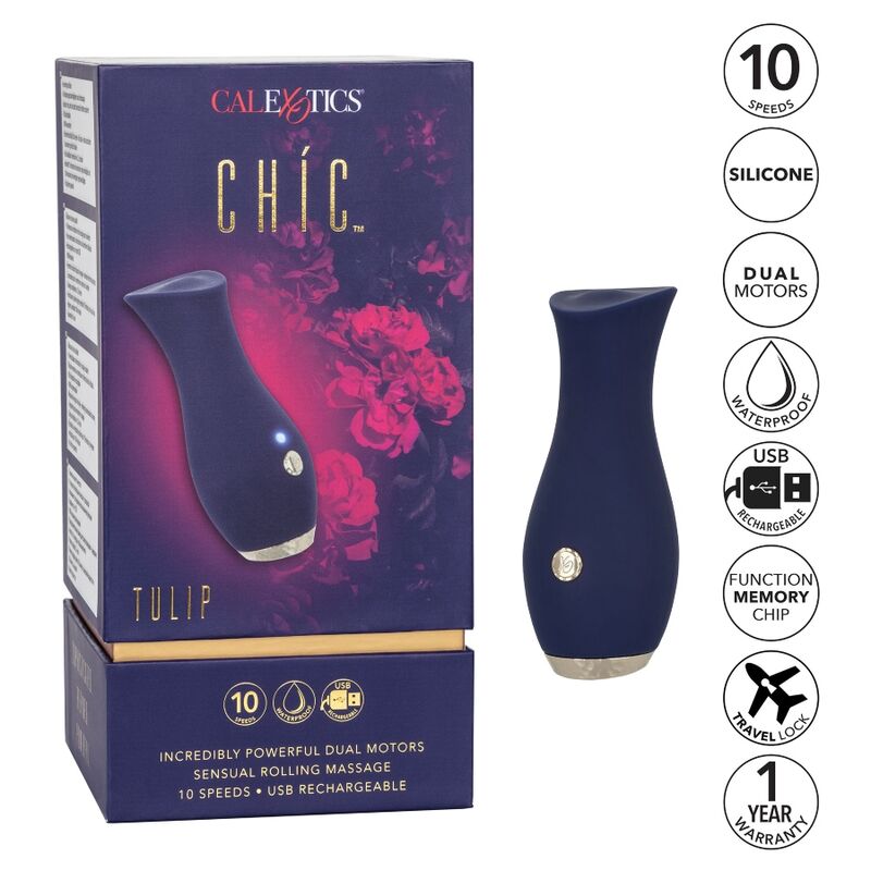 CALEXOTICS - CHIC TULIP MASAJEADOR - AZUL - Kink&Play