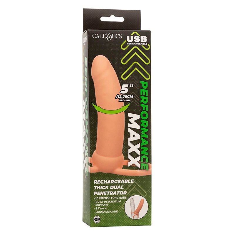 CALEXOTICS - MAXX THICK DUAL PENETRATOR 10 VIBRATIONS FLESH - Kink&Play