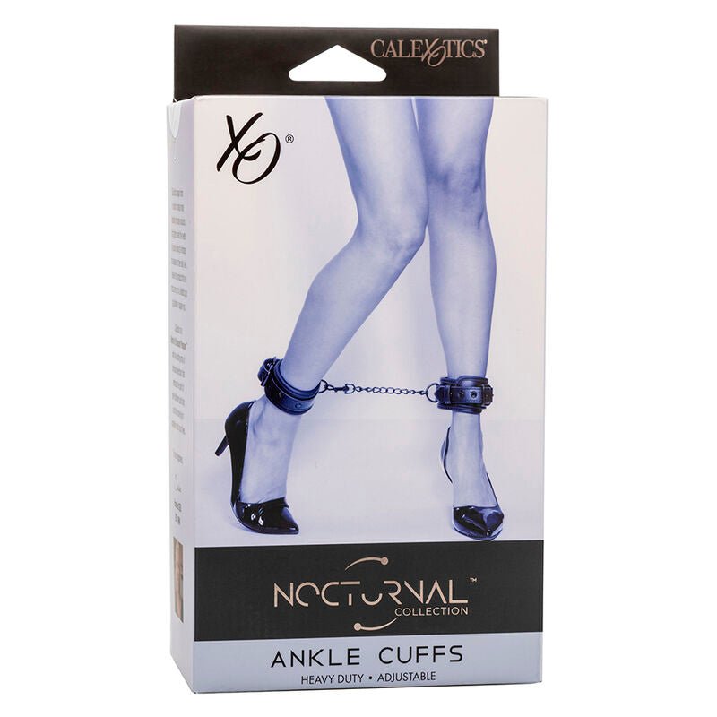 CALEXOTICS - NOCTURNAL ANKLE CUFFS LEATHER ADJUSTABLE BLACK - Kink&Play