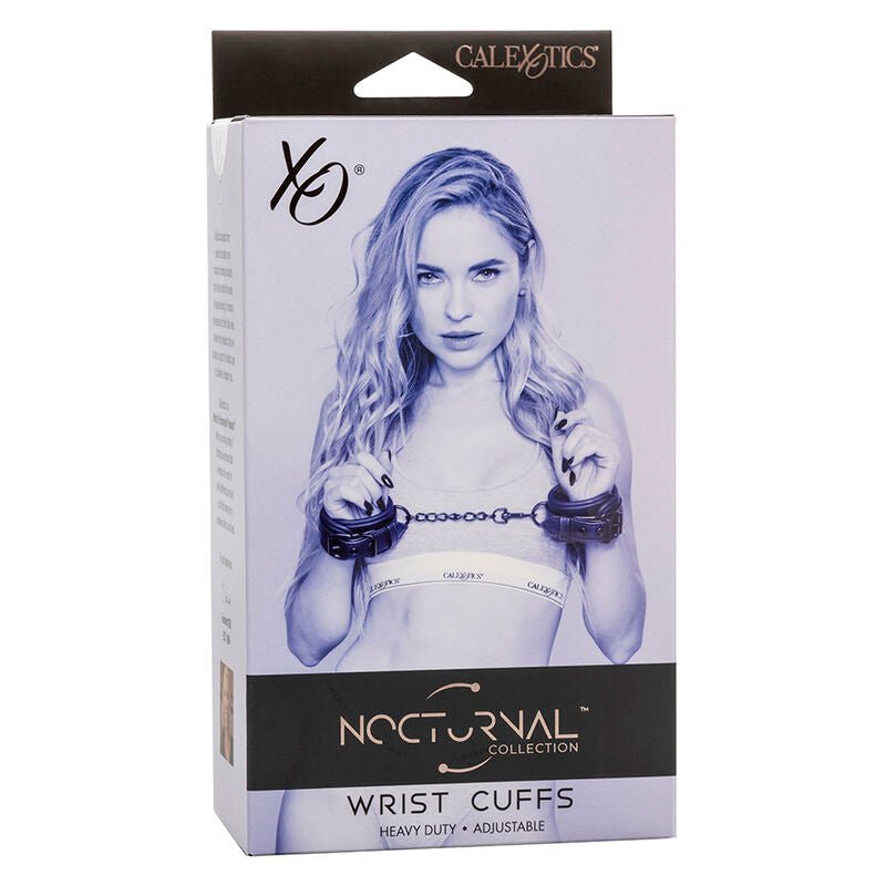 CALEXOTICS - NOCTURNAL LEATHER WRIST CUFFS ADJUSTABLE BLACK - Kink&Play