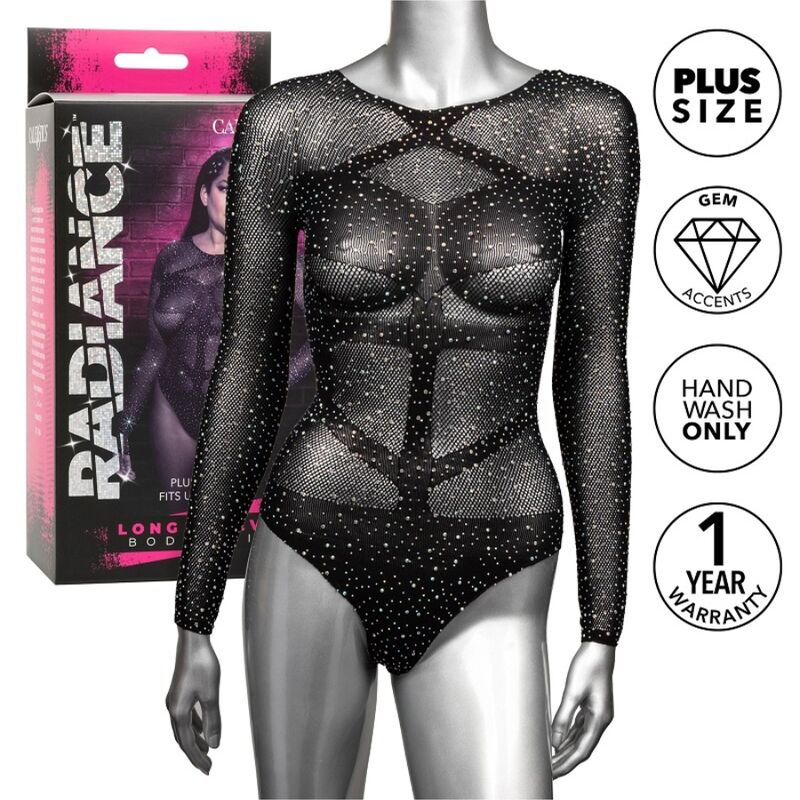 CALEXOTICS - RADIANCE LONG SLEEVE BODYSUIT RHINE PLUS SIZE - Kink&Play