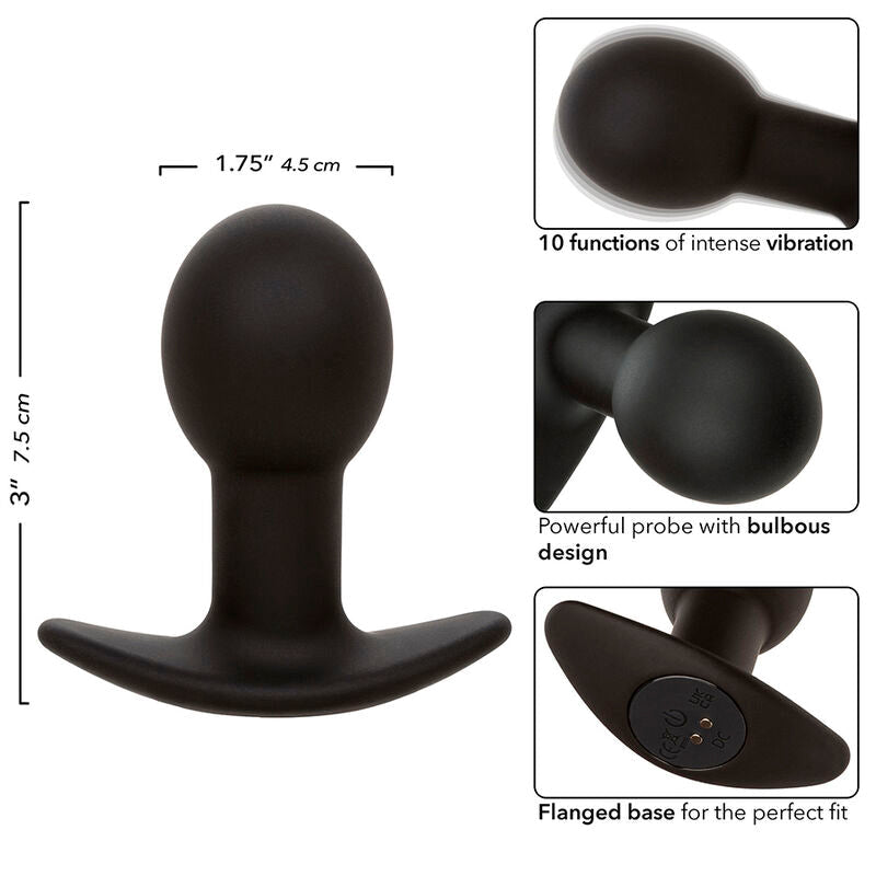 CALEXOTICS - ROCK BOTTOM ANAL PLUG 10 VIBRATIONS SILICONE BLACK - Kink&Play