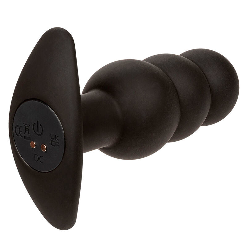 CALEXOTICS - ROCK BOTTOM BEADED ANAL PLUG 10 VIBRATIONS SILICONE BLACK - Kink&Play