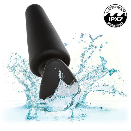 CALEXOTICS - ROCK BOTTOM TAPERED ANAL PLUG 10 VIBRACIONES SILICONE BLACK - Kink&Play