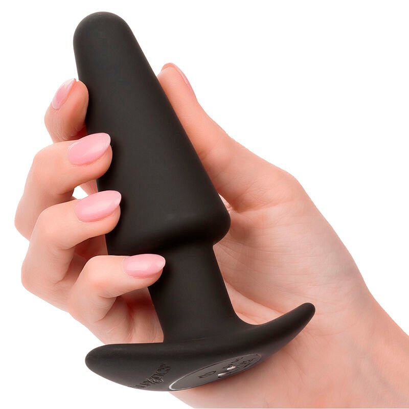 CALEXOTICS - ROCK BOTTOM TAPERED ANAL PLUG 10 VIBRACIONES SILICONE BLACK - Kink&Play