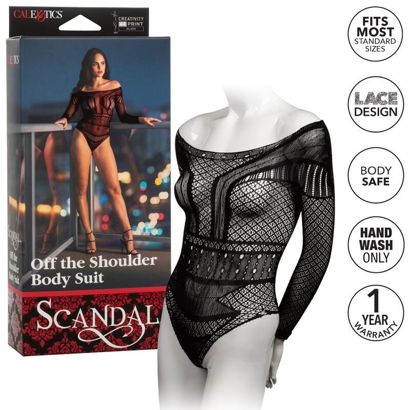 CALEXOTICS - SCANDAL SHOULDER BODY SUIT ONE SIZE - Kink&Play