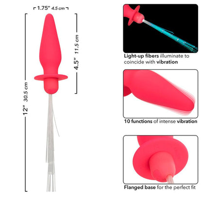 CALEXOTICS - SOUTHERN LIGHTS LIGHT UP ANAL PLUG 10 VIBRATIONS SILICONE PINK - Kink&Play