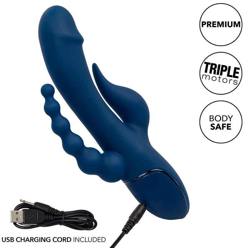 CALEXOTICS - VIBRATOR TRIPLE ORGASM BLUE - Kink&Play
