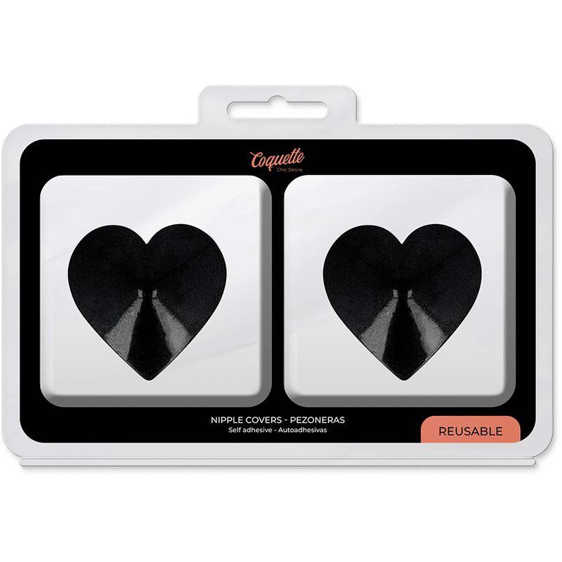 COQUETTE CHIC DESIRE - NIPPLE COVERS BLACK HEARTS - Kink&Play