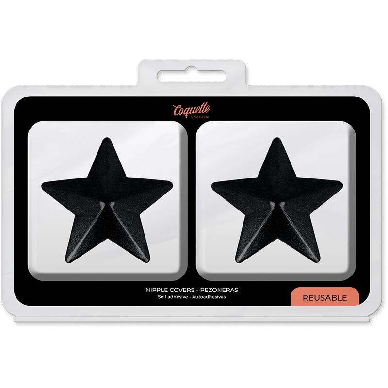 COQUETTE CHIC DESIRE - NIPPLE COVERS BLACK STARS - Kink&Play