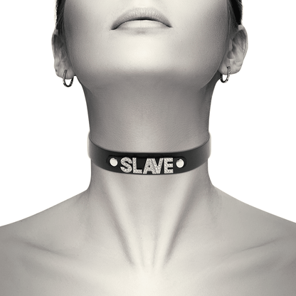 COQUETTE CHIC DESIRE - SLAVE VEGAN LEATHER CHOKER - Kink&Play