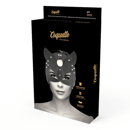 COQUETTE CHIC DESIRE - VEGAN LEATHER MASK WITH BUNNY EARS - Kink&Play