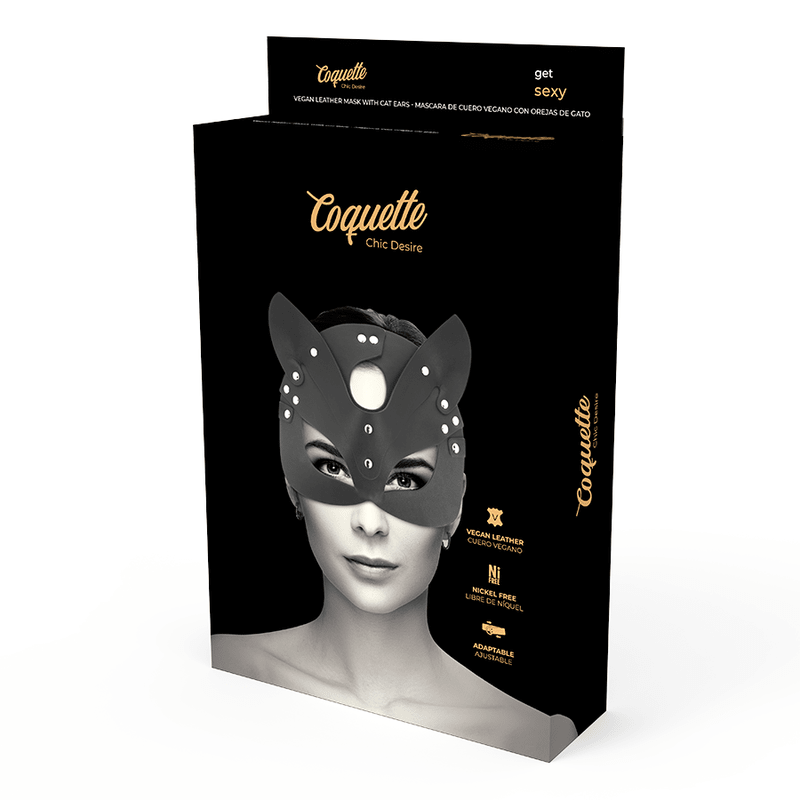 COQUETTE CHIC DESIRE - VEGAN LEATHER MASK WITH BUNNY EARS - Kink&Play