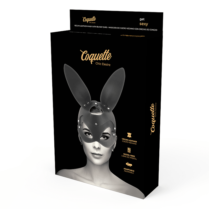 COQUETTE CHIC DESIRE - VEGAN LEATHER MASK WITH BUNNY EARS - Kink&Play