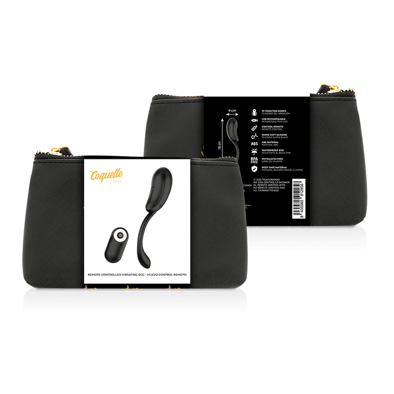 COQUETTE CHIC DESIRE - VIBRATING EGG REMOTE CONTROL RECHARGEABLE BLACK/ GOLD - Kink&Play
