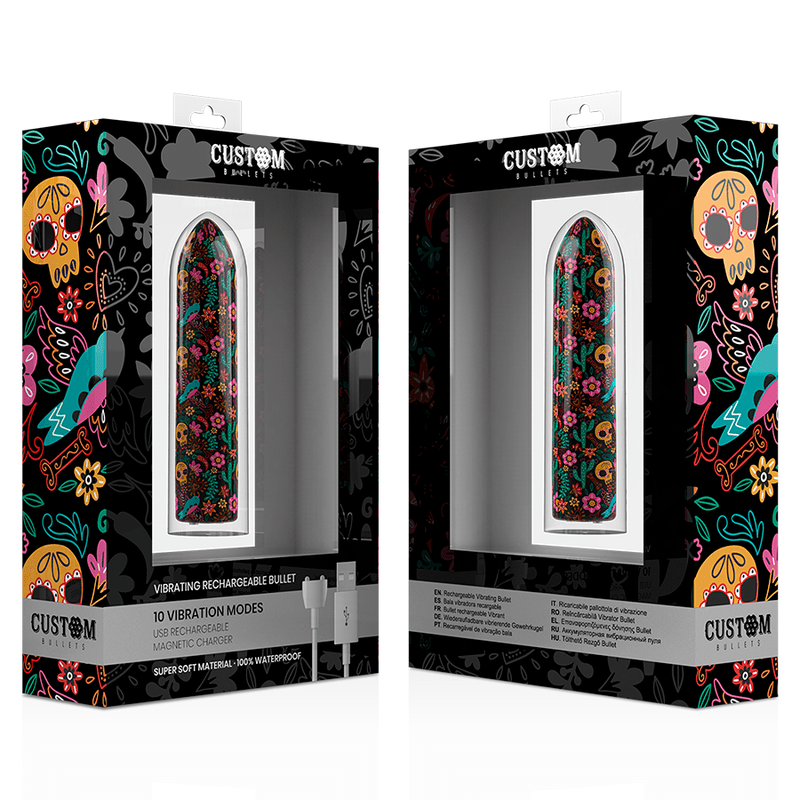 CUSTOM BULLETS - RECHARGEABLE SKULL MAGNETIC BULLET 10 INTENSITIES - Kink&Play