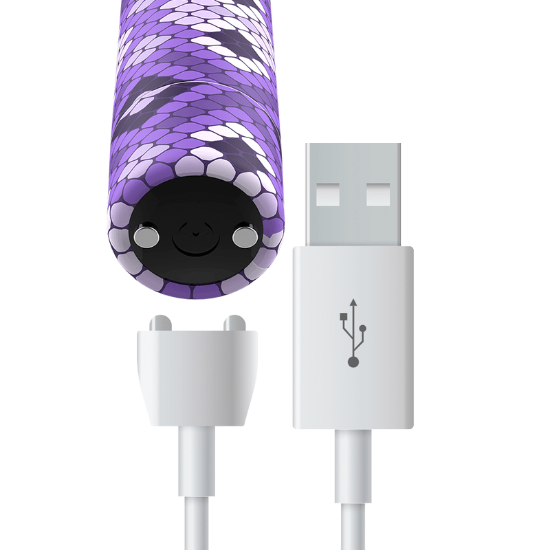 CUSTOM BULLETS - RECHARGEABLE SNAKE PURPLE MAGNETIC BULLET 10 INTENSITIES - Kink&Play