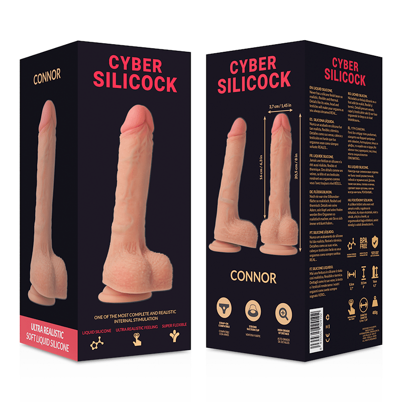 CYBER SILICOCK - CONNOR ULTRA REALISTIC SOFT LIQUID SILICONE 20.5 CM - O - 3.7 CM - Kink&Play