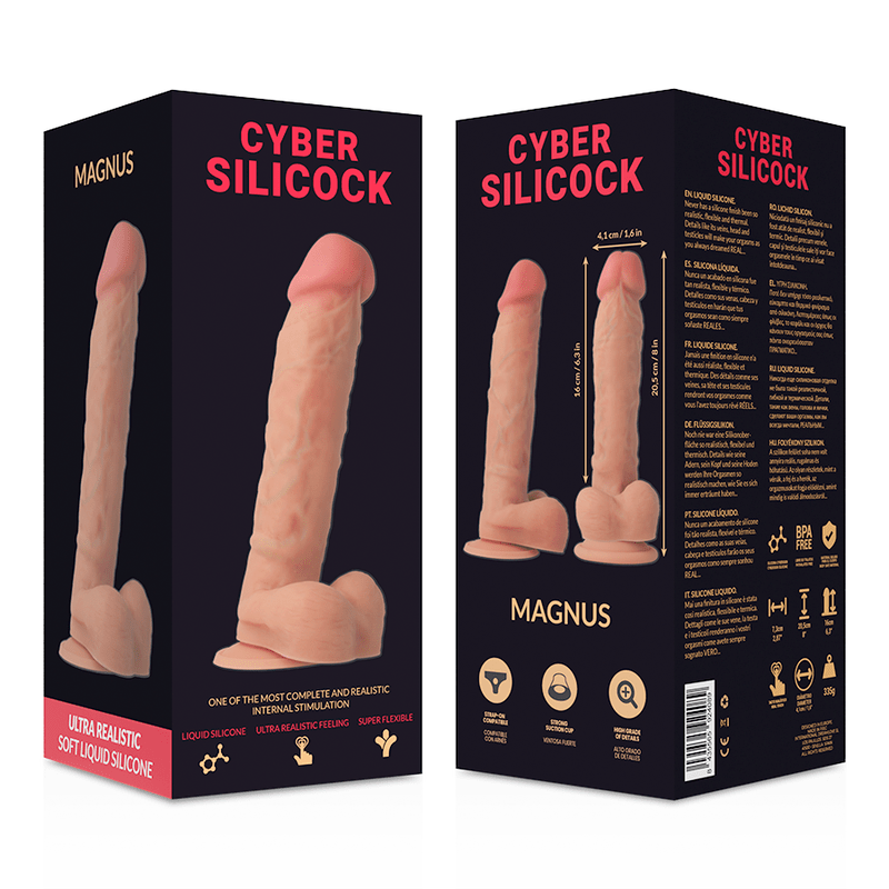 CYBER SILICOCK - ULTRA REALISTIC SOFT LIQUID SILICONE DONG 20.5 CM - O - 4.1 CM - Kink&Play