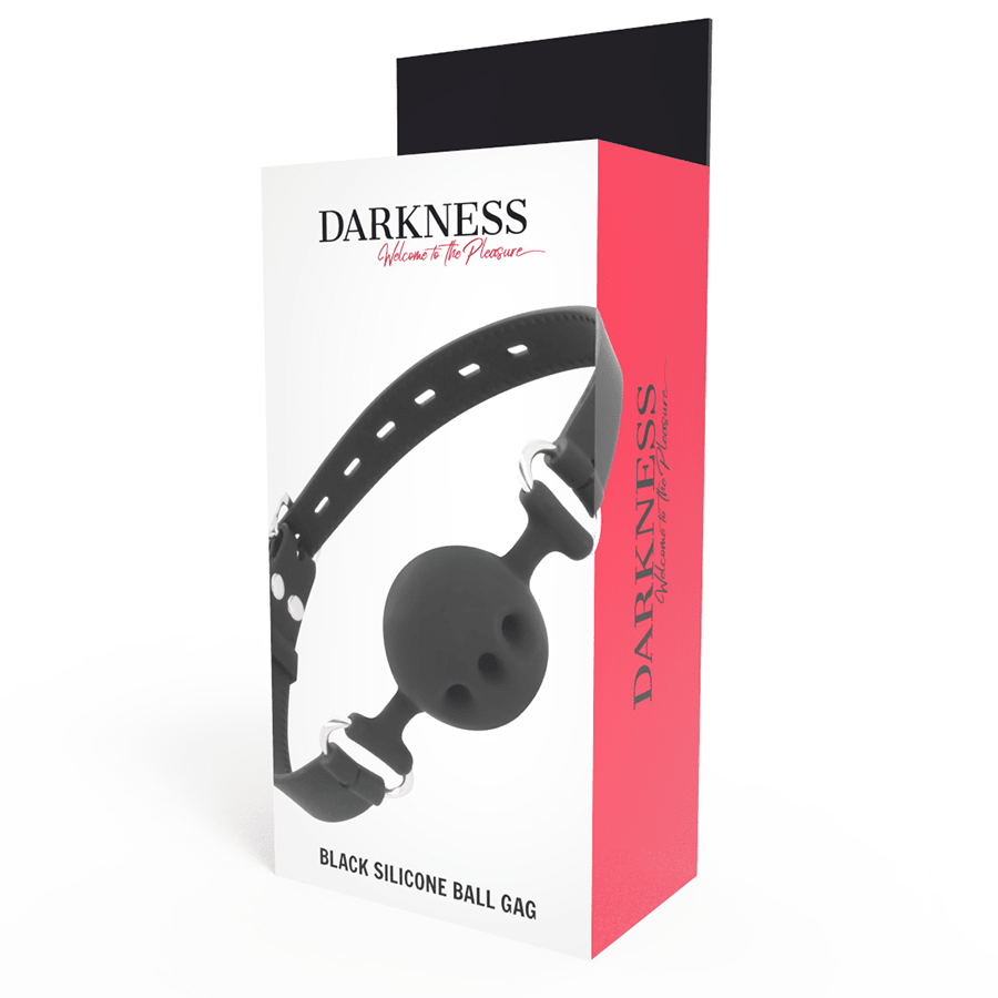 DARKNESS - BLACK BREATHABLE SILICONE GAG - Kink&Play