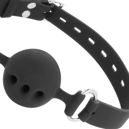 DARKNESS - BLACK BREATHABLE SILICONE GAG - Kink&Play