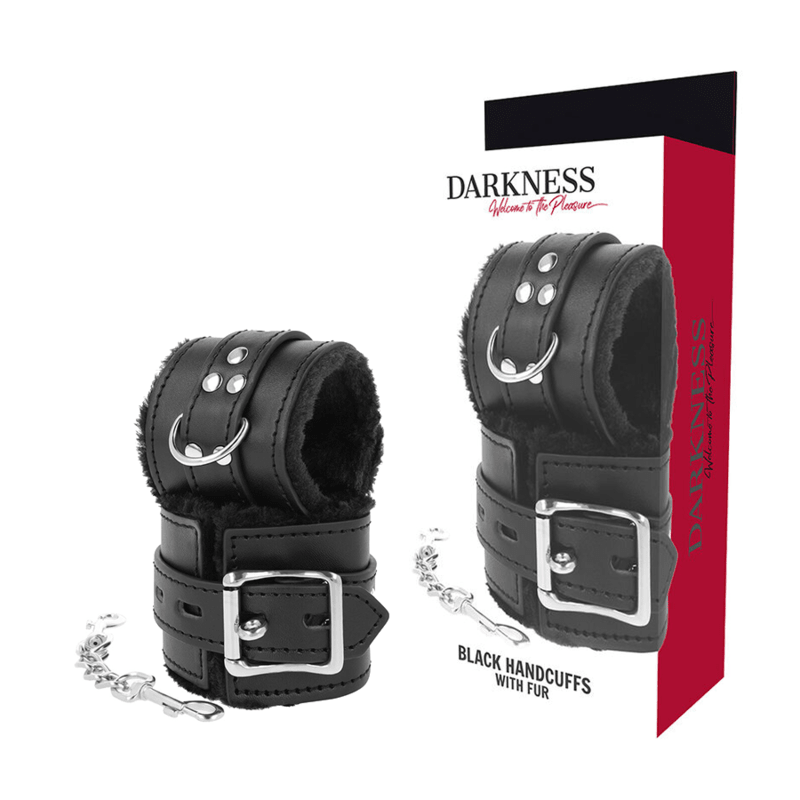 DARKNESS - BLACK LINED BDSM HANDCUFFS - Kink&Play