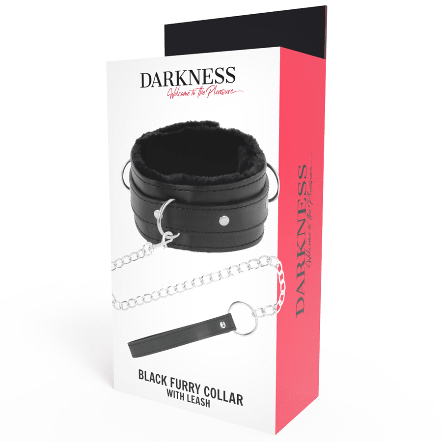 DARKNESS - COMFORTABLE POSTURE NECKLACE WITH LEATHER CHAIN - Kink&Play