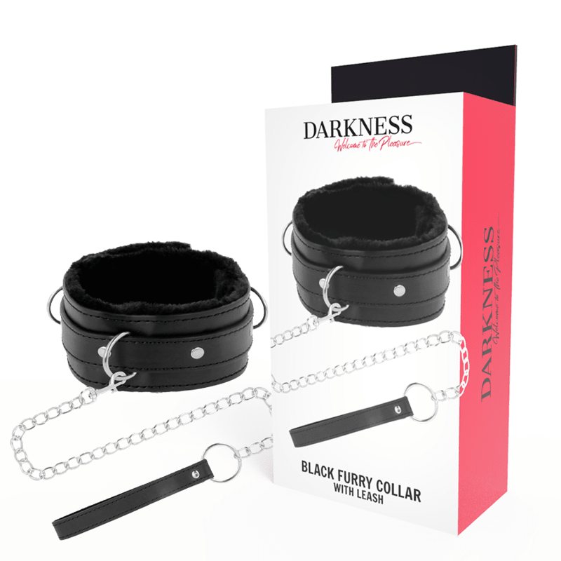 DARKNESS - COMFORTABLE POSTURE NECKLACE WITH LEATHER CHAIN - Kink&Play