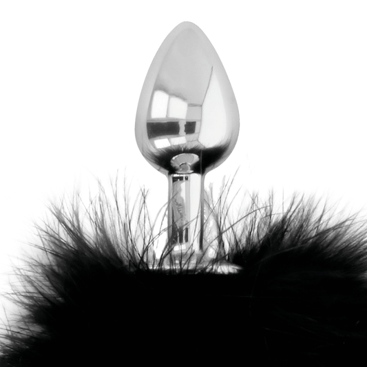 DARKNESS - EXTRA ANAL BUTTPLUG WITH TAIL BLACK 7 CM - Kink&Play