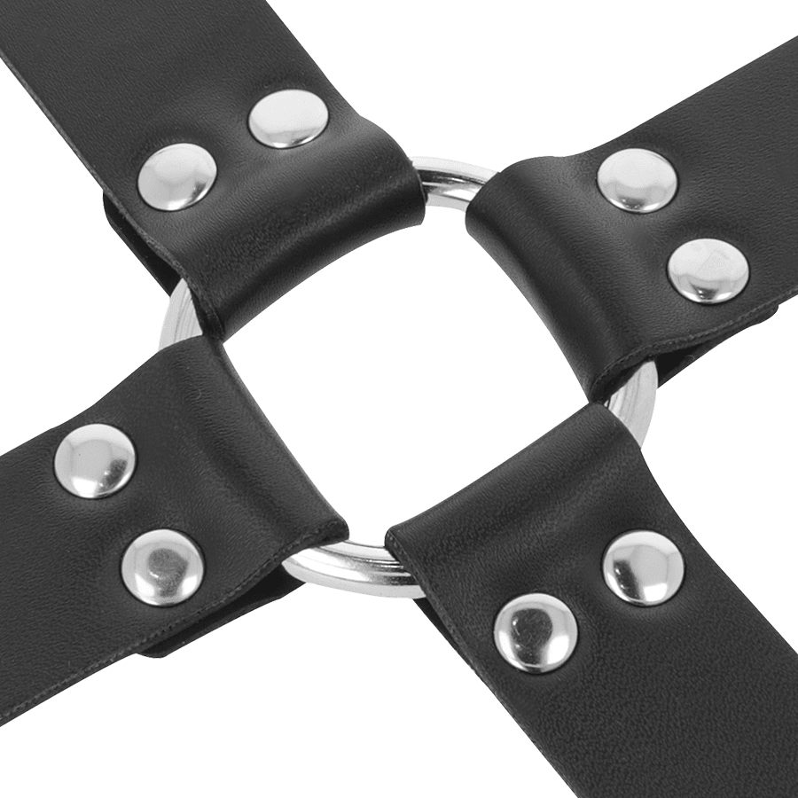 DARKNESS - LEATHER HANDCUFFS FOR FOOT AND HANDS BLACK - Kink&Play