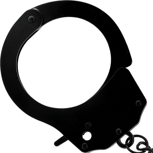 DARKNESS - METAL HANDCUFFS FOR BLACK HANDS - Kink&Play