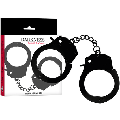 DARKNESS - METAL HANDCUFFS FOR BLACK HANDS - Kink&Play