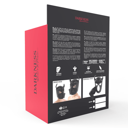 DARKNESS - NEOPRENE DOG MASK WITH REMOVABLE MUZZLE M - Kink&Play