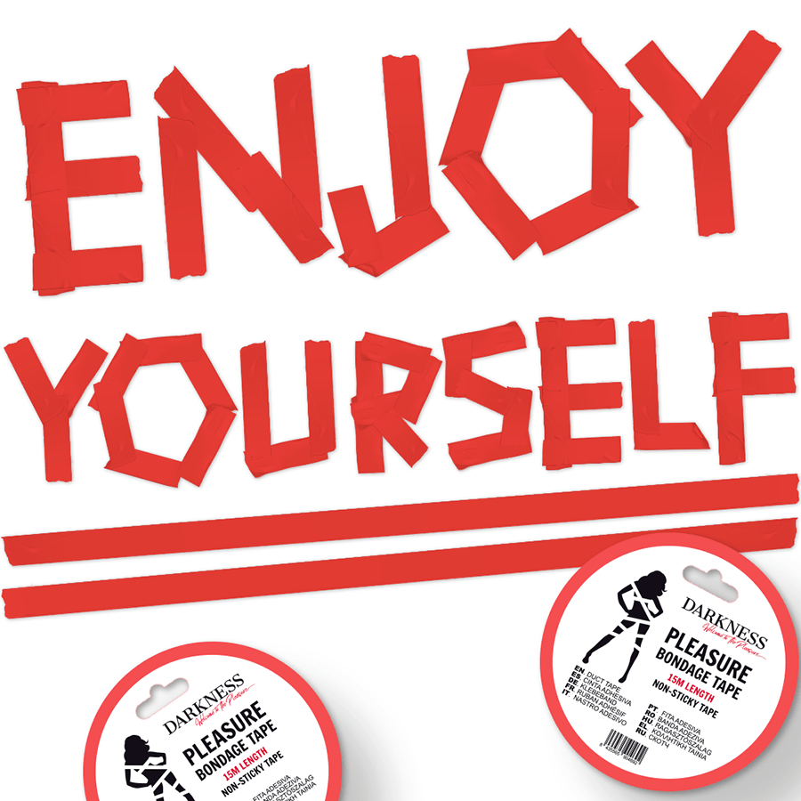 DARKNESS - NON - STICKY RED BONDAGE TAPE 15 M - Kink&Play
