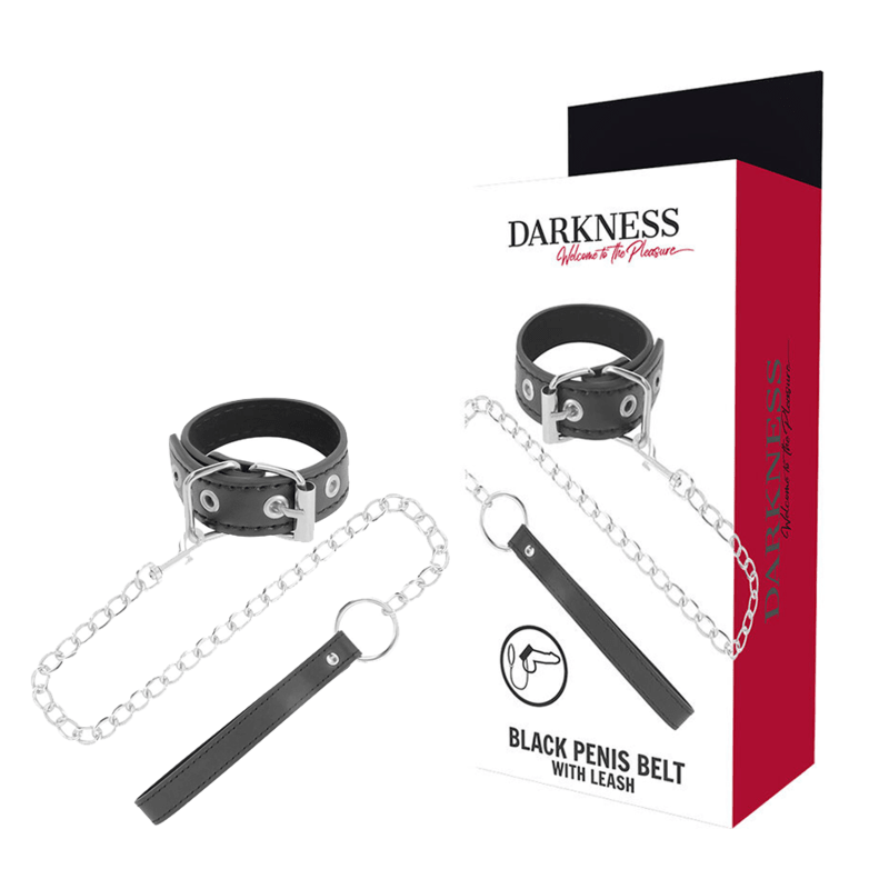 DARKNESS - PENIS RING WITH STRAP - Kink&Play