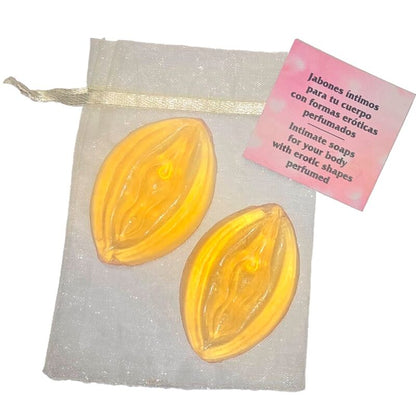 DIABLO PICANTE - 2 VAGINA SHAPED PERFUMED SOAPS YELLOW - Kink&Play