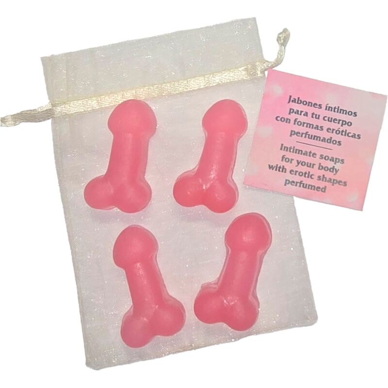 DIABLO PICANTE - 4 PENIS - SHAPED PERFUMED MINI SOAPS PINK - Kink&Play