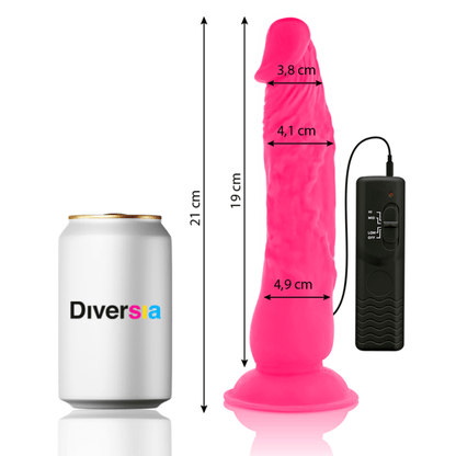 DIVERSIA - FLEXIBLE VIBRATING DILDO PINK 21 CM - O - 4.9 CM - Kink&Play
