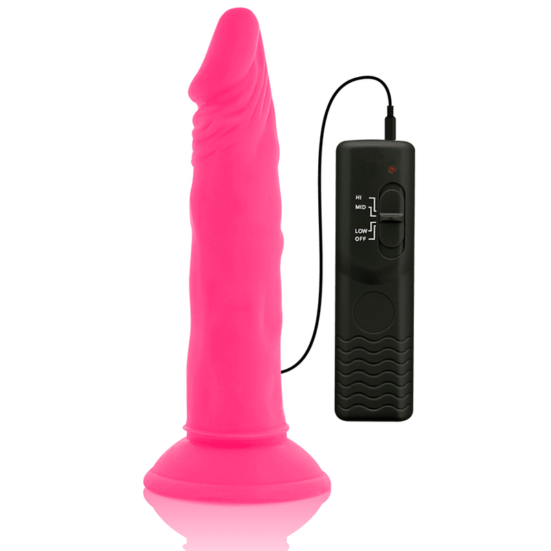DIVERSIA - FLEXIBLE VIBRATING DILDO PINK 23 CM - O - 4.3 CM - Kink&Play