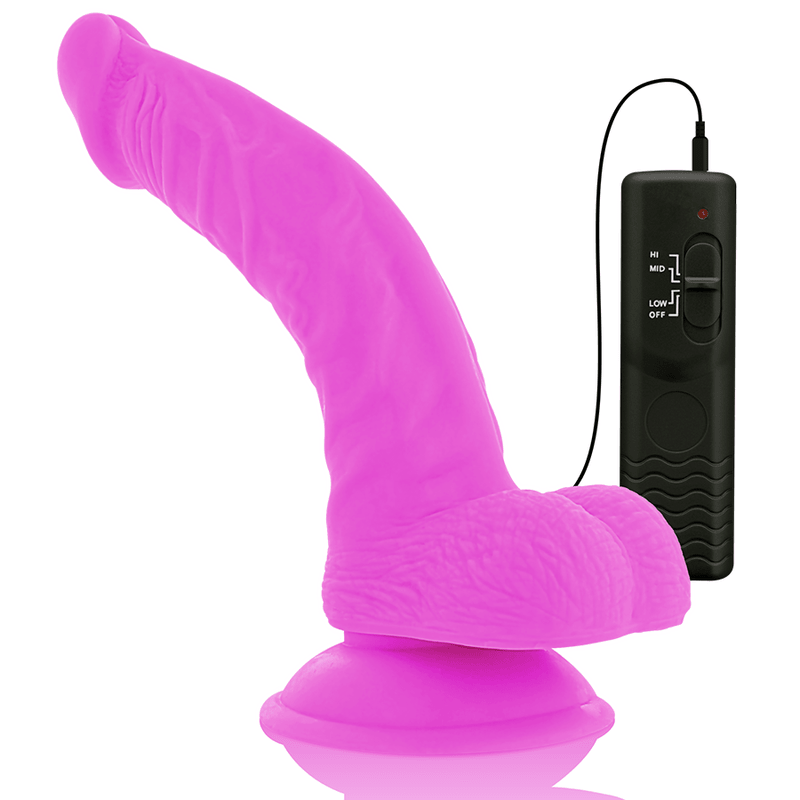 DIVERSIA - FLEXIBLE VIBRATING DILDO PURPLE 21.5 CM - O - 4.5 CM - Kink&Play