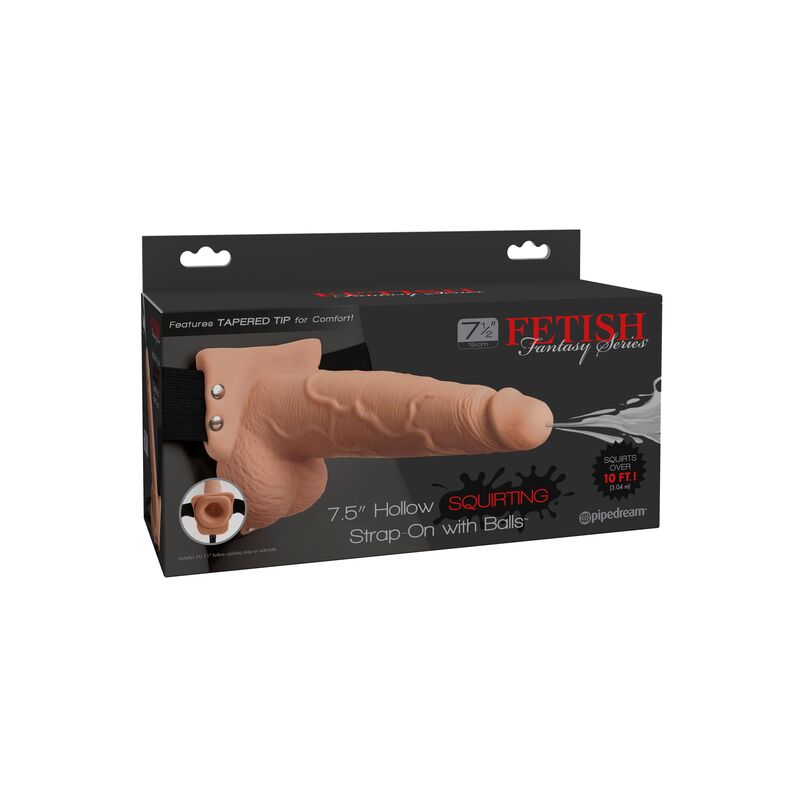 FETISH FANTASY SERIES - ADJUSTABLE HARNESS REALISTIC PENIS WITH BALLS SQUIRTING 19 CM - Kink&Play